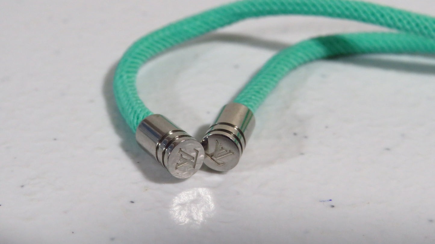 Louis Vuitton Upcycled Turquoise Wrist Strands With Metal Engraved Tips FOR REPAIR!