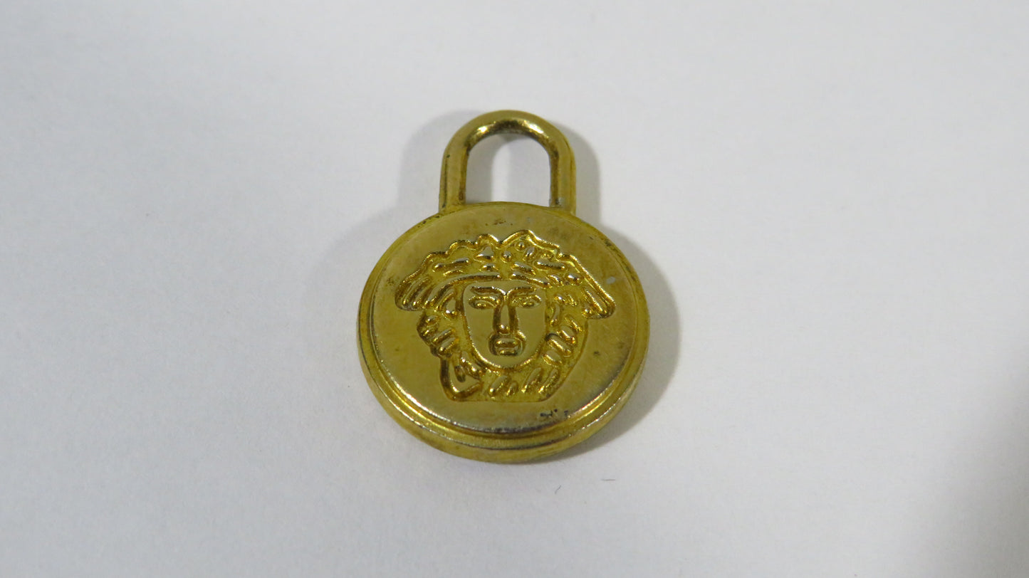 Vintage Double Side Medusa Versace Gold Tone Zipper!