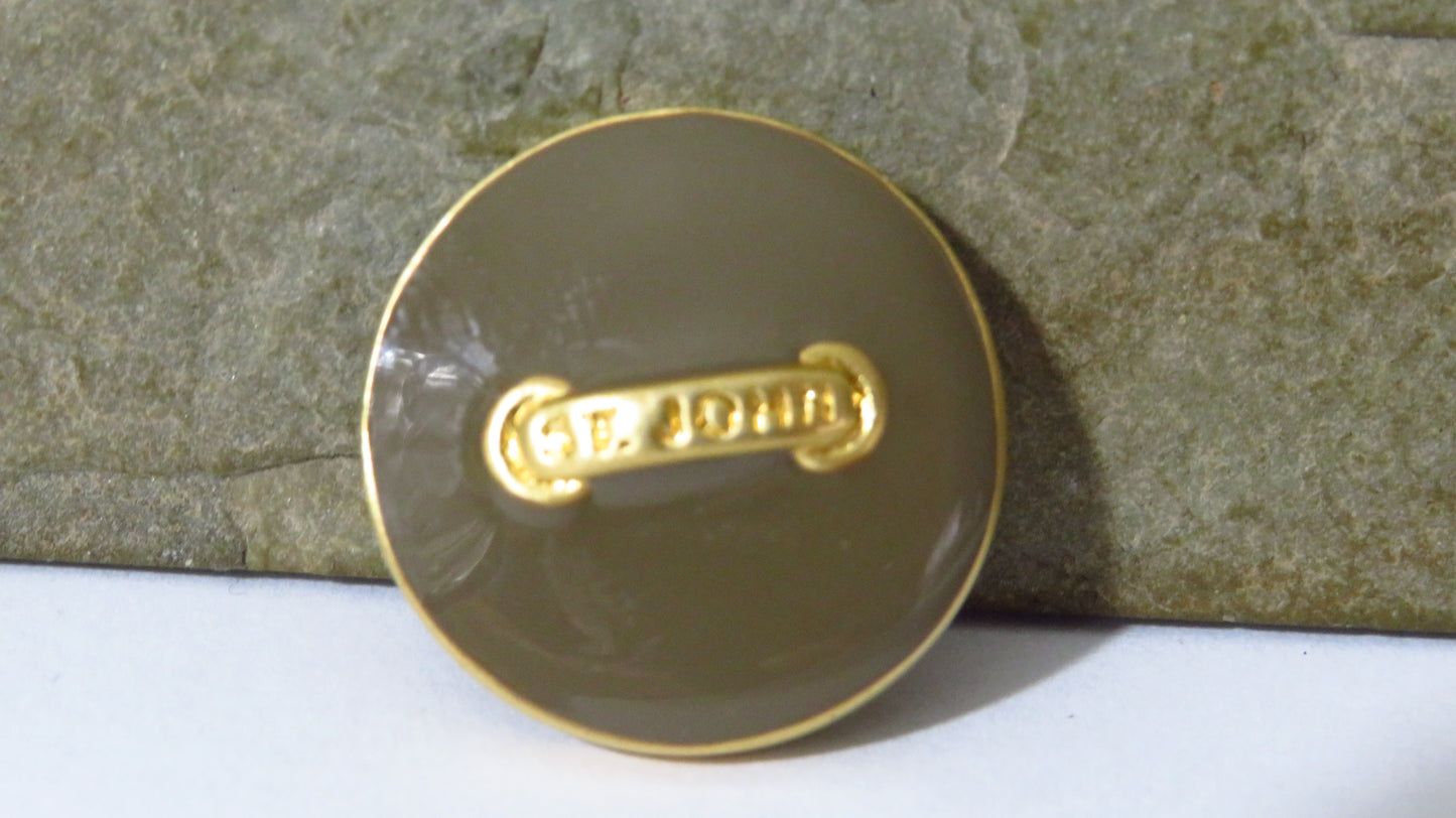 St. John Dark Beige And Gold Tone Buttons!