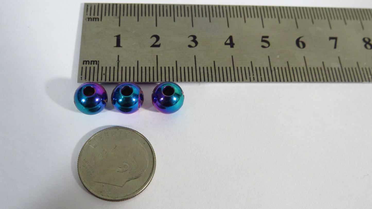 Bundle of 3 Louis Vuitton Engraved Mini Purple Plated Marble Beads For Bracelet DIY Projects!