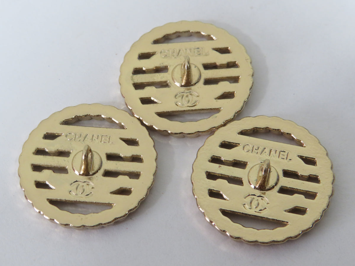 Bundle Of 3 Chanel CC Gold Tone Buttons 20mm!