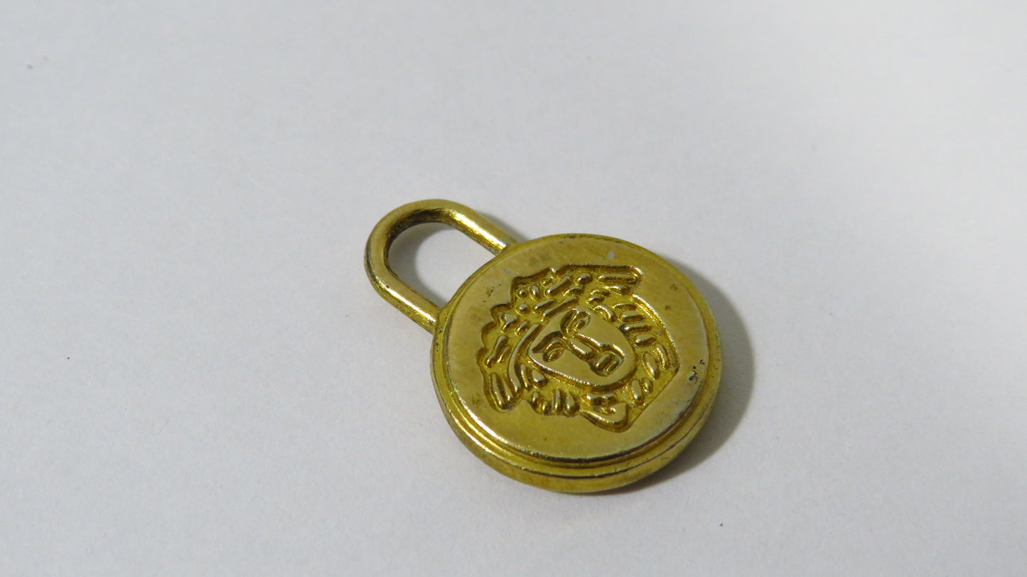 Vintage Double Side Medusa Versace Gold Tone Zipper!