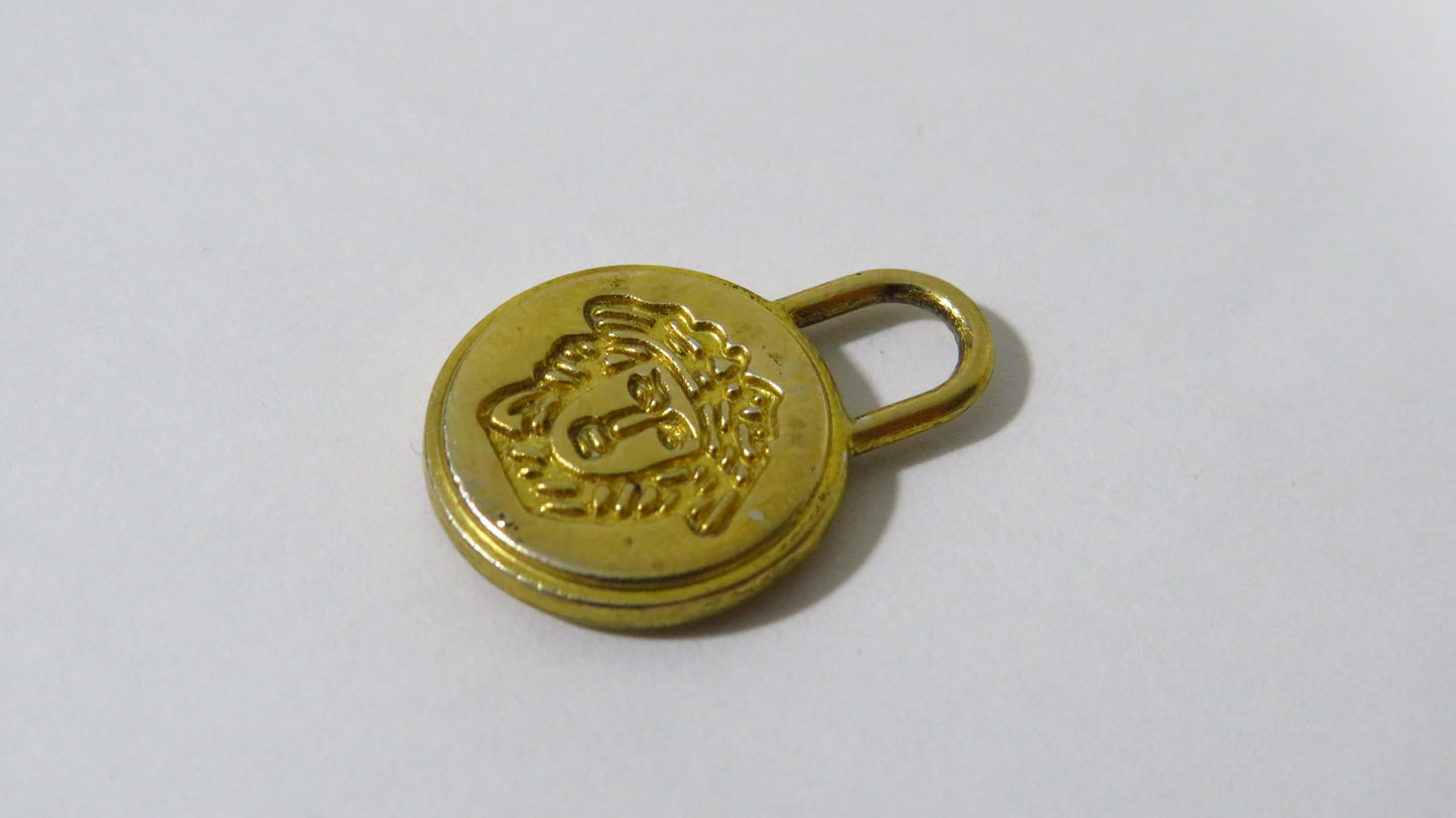 Vintage Double Side Medusa Versace Gold Tone Zipper!