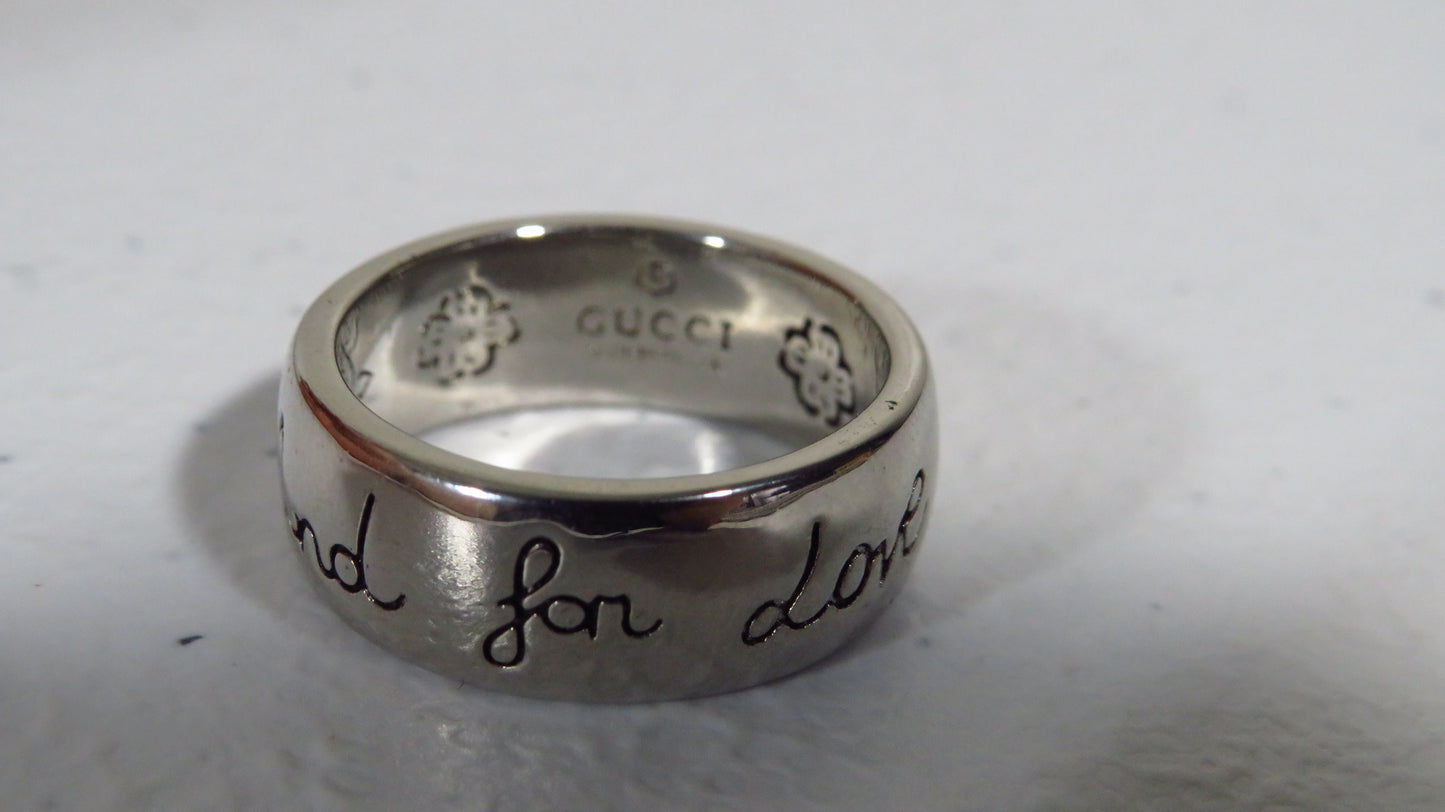 Sterling Gucci Love Ring Size 9 As Is!