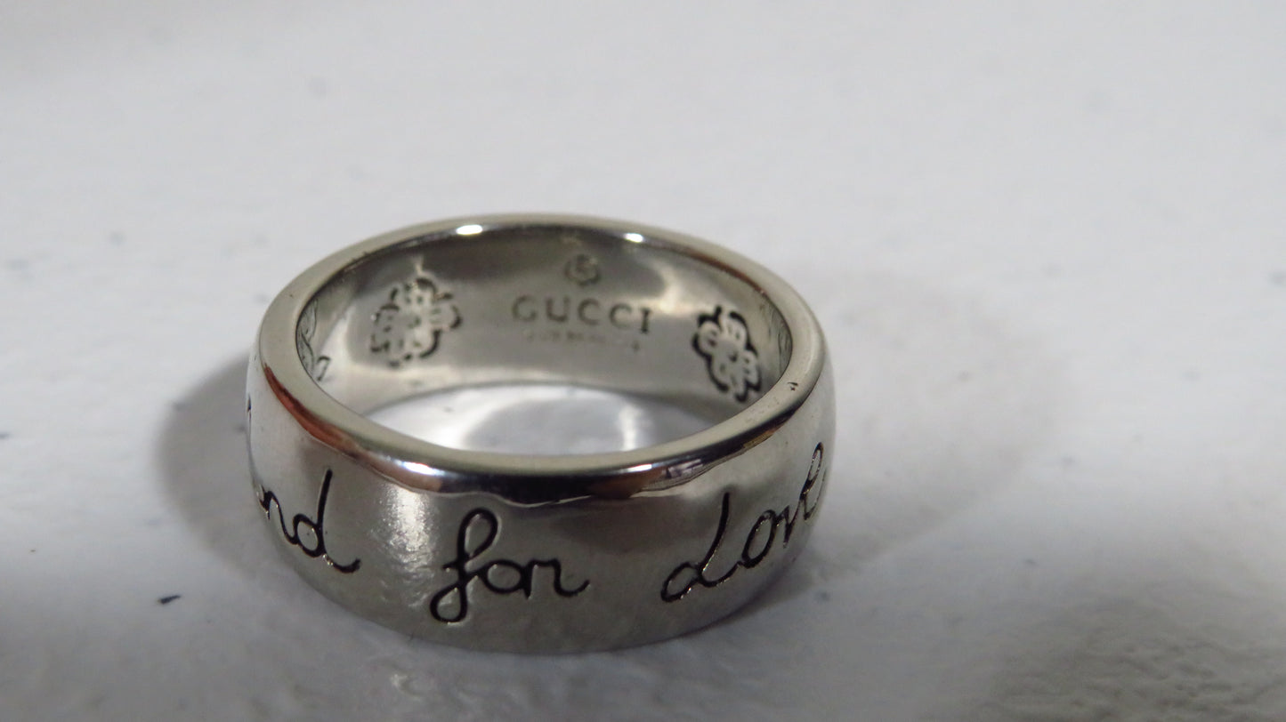 Sterling Gucci Love Ring Size 9 As Is!