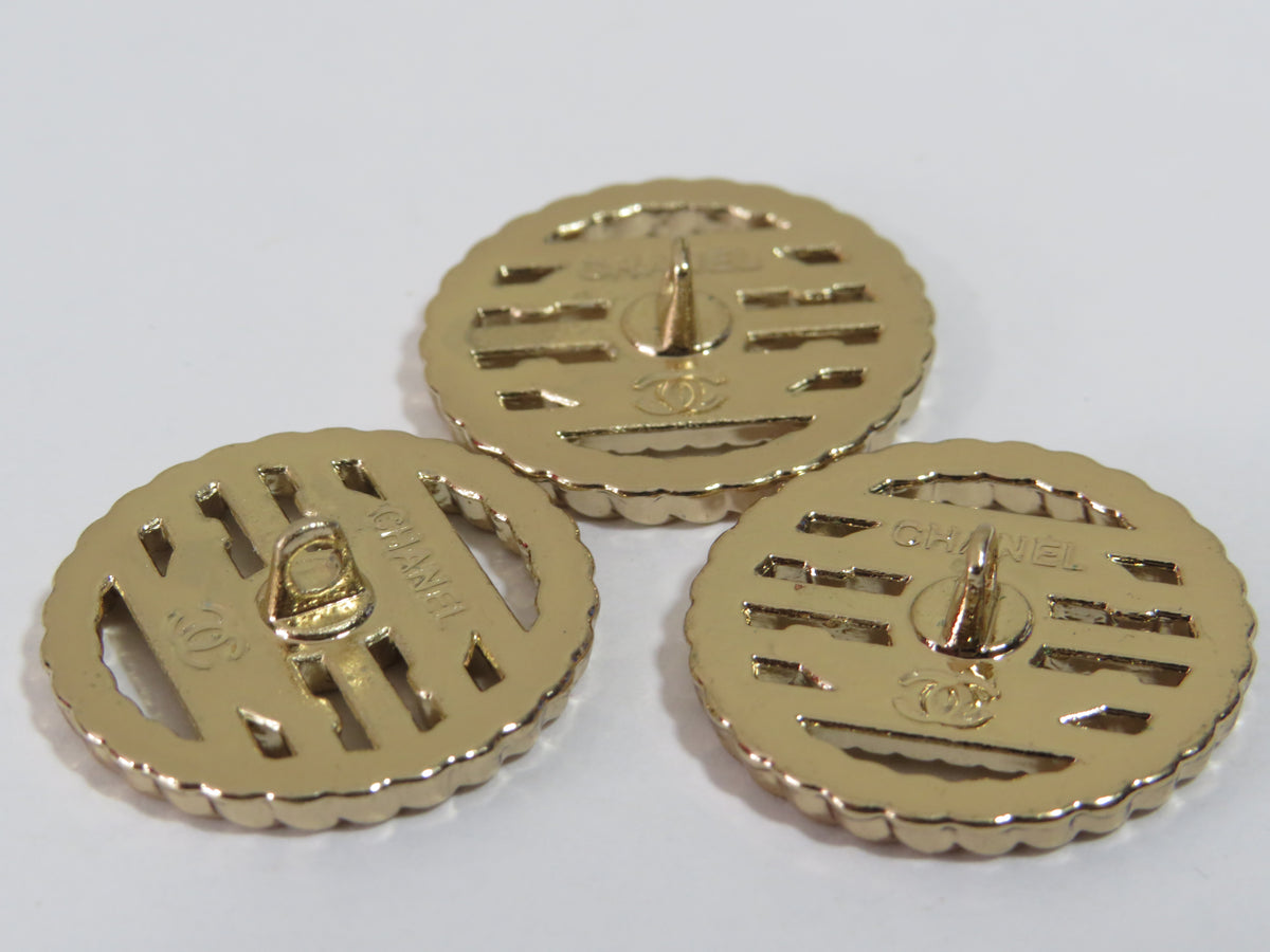 Bundle Of 3 Chanel CC Gold Tone Buttons 20mm!