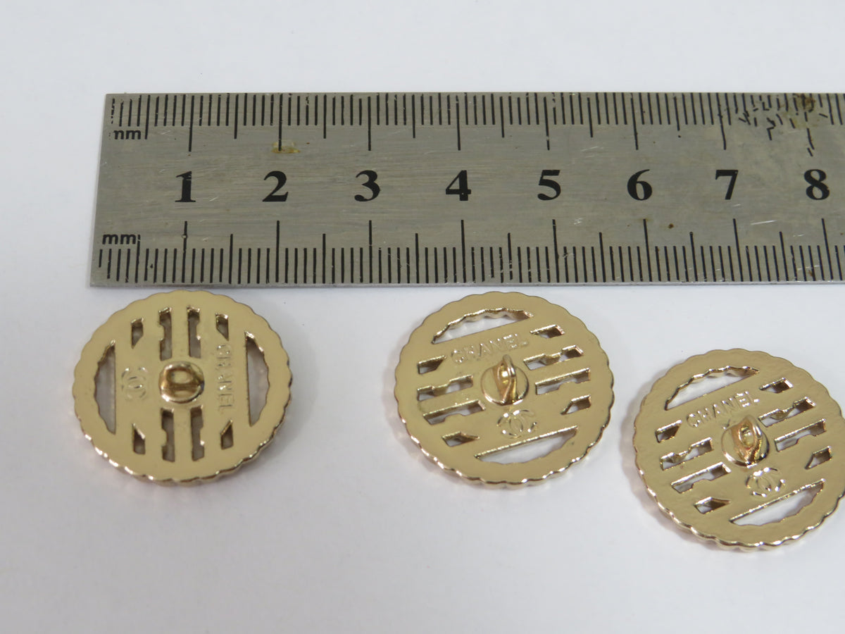 Bundle Of 3 Chanel CC Gold Tone Buttons 20mm!