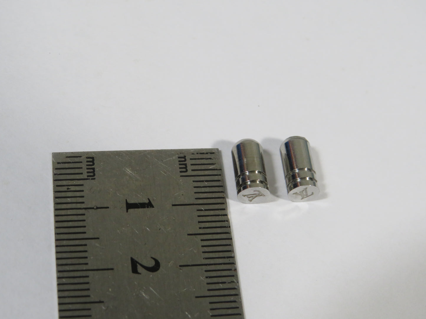 Bundle Of 2 Louis Vuitton Steel End Cap Engraved Tips Upcycled From A Fabric Bracelet Repair Replace!