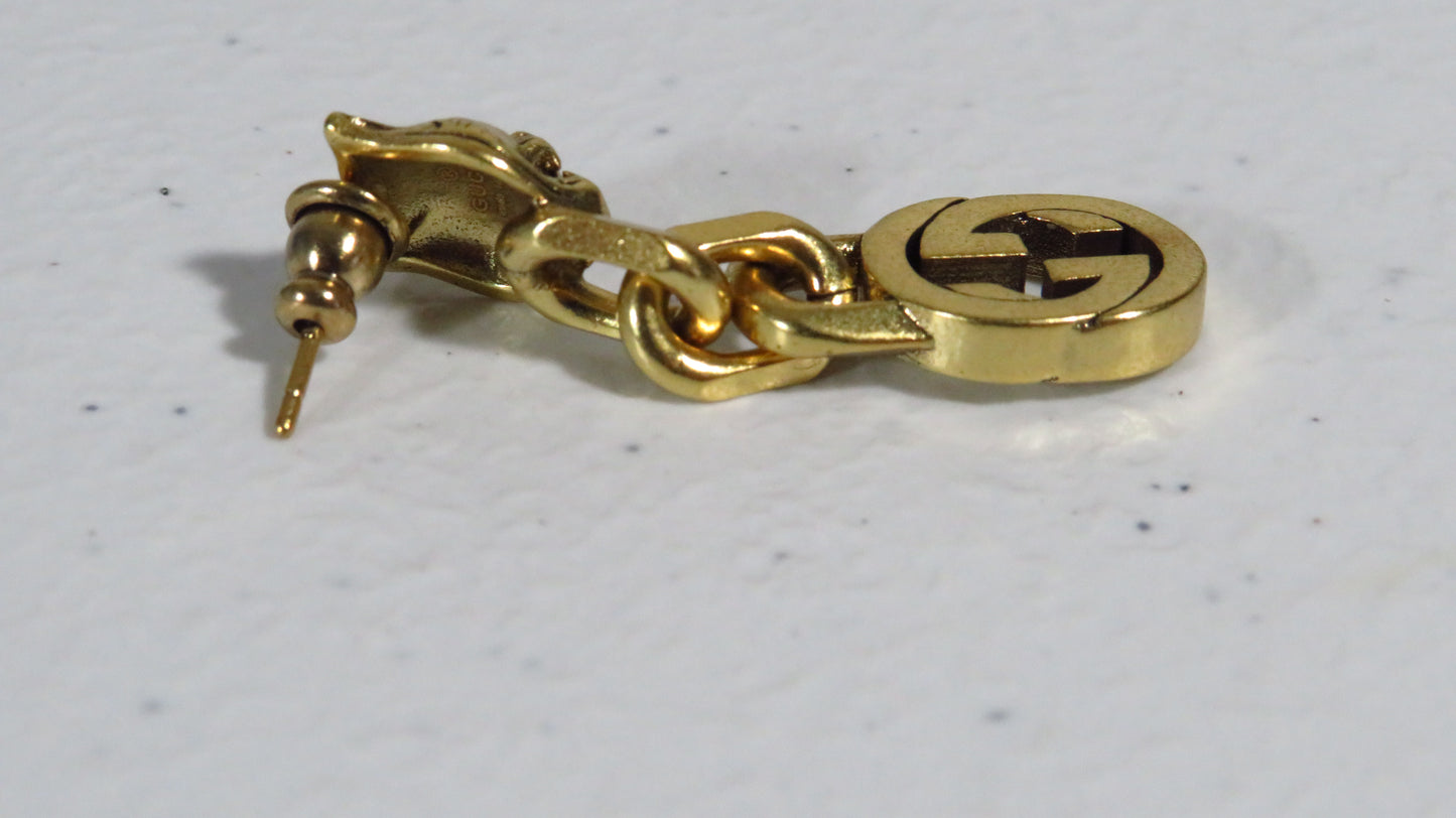 Single Lone Earring Gucci Gold Tone For Upcycle Repair DIY Projects!