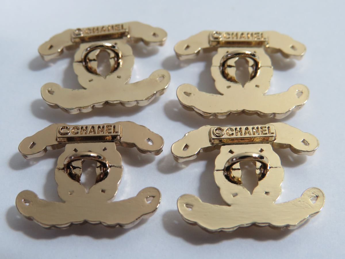 Bundle Of 4 Chanel Stamped Lightweight Pearl Lined Buttons!