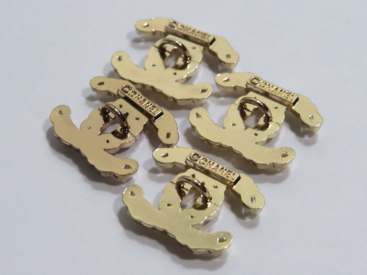 Bundle Of 4 Chanel Stamped Lightweight Pearl Lined Buttons!