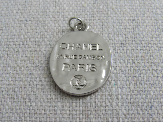 Chanel Silver Scripted France Hammered Etched Zipper Pull Charm!