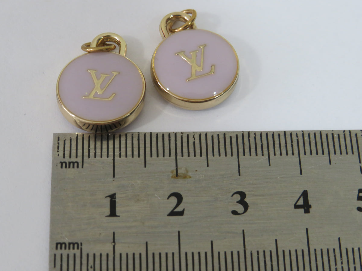 Bundle Of 2 Louis Vuitton Purple And Gold Tone Oval Double Side Handbag Charms Pulls!