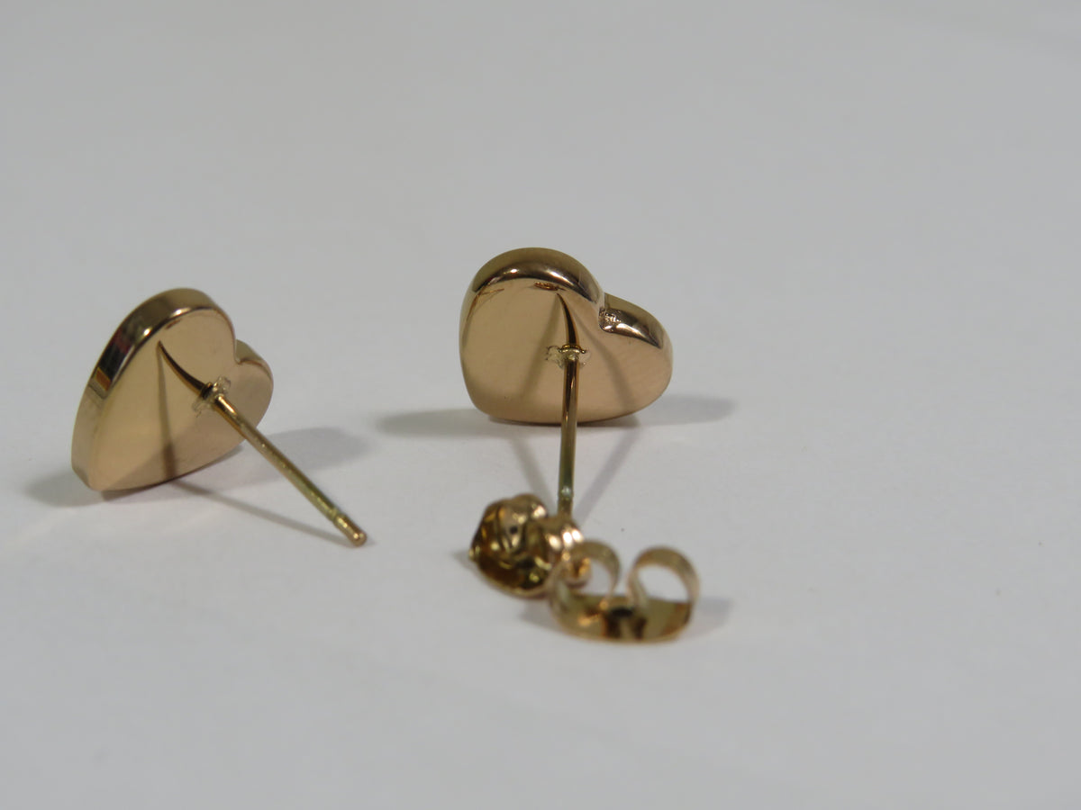 Gucci Women's Rose Gold Heart Stud Earrings Unauthenticated As Is!