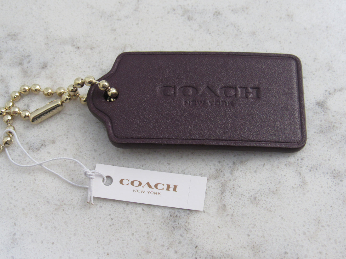 NWT Coach Brown Saddle Leather Pull Tag Tab Charm New!