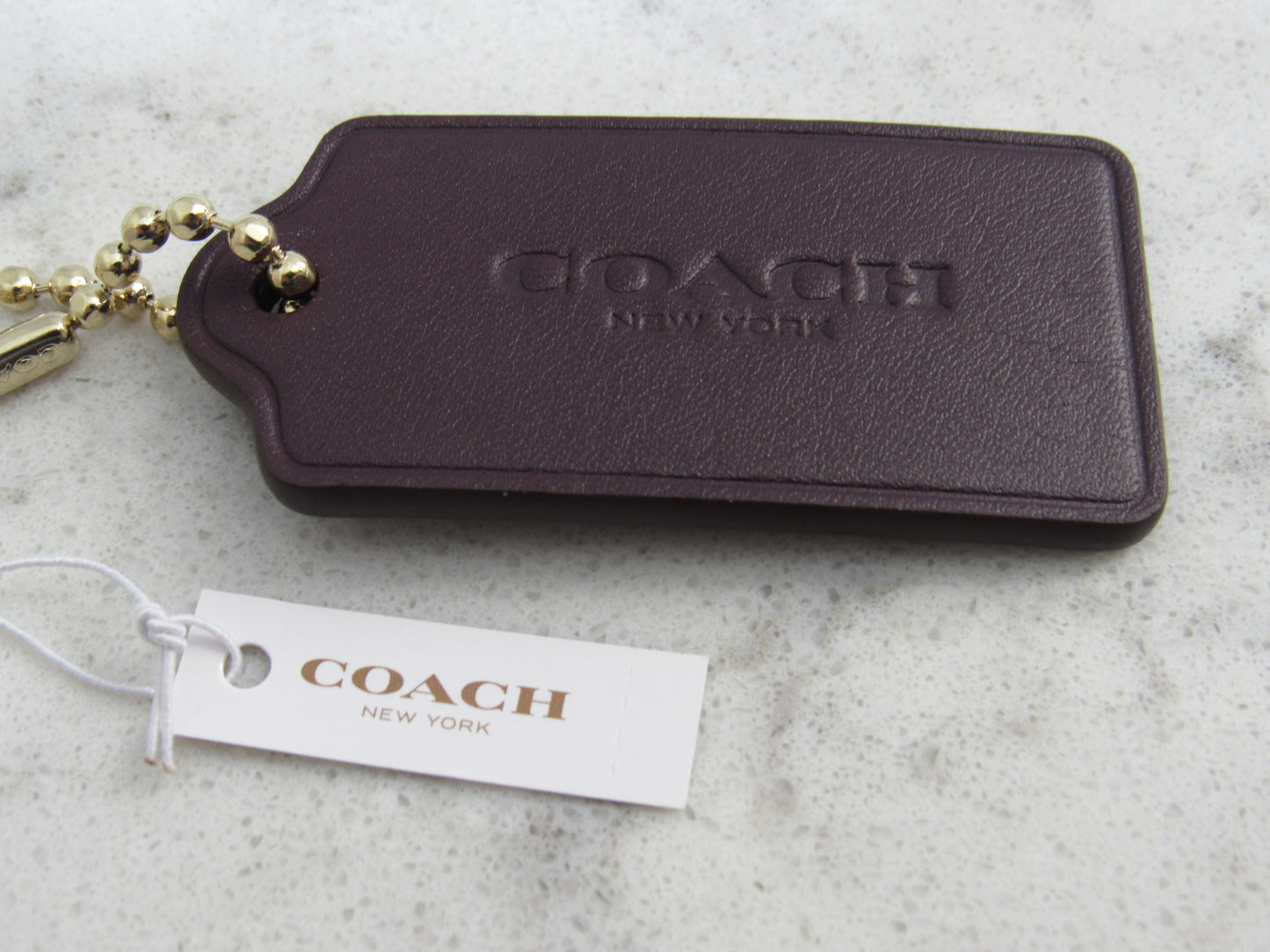 NWT Coach Brown Saddle Leather Pull Tag Tab Charm New!