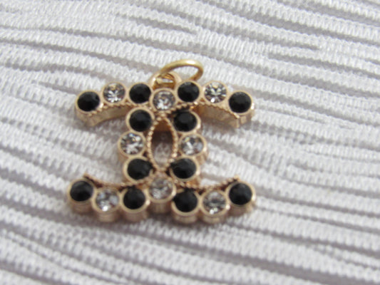 Chanel Onyx And Clear Alternating Stone CC Zipper Pull Stamped!