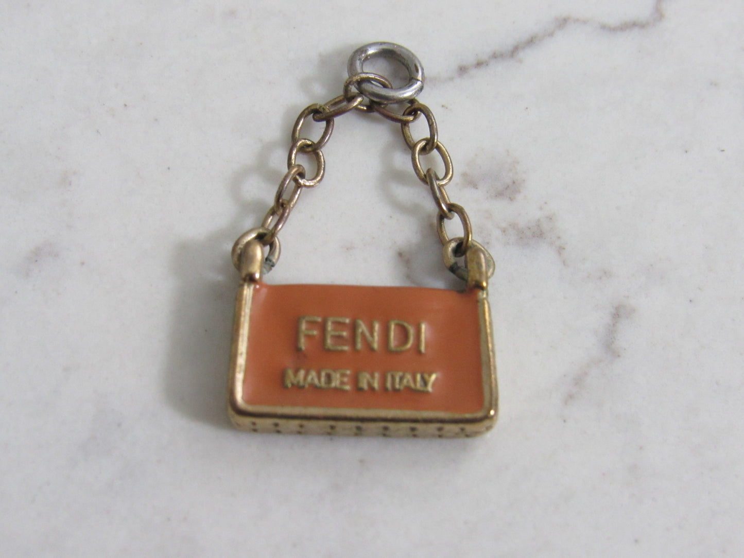 Fendi Baked Orange Handbag Charm