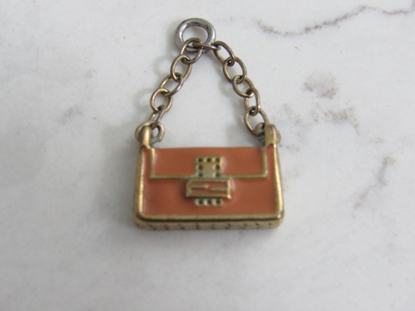 Fendi Baked Orange Handbag Charm