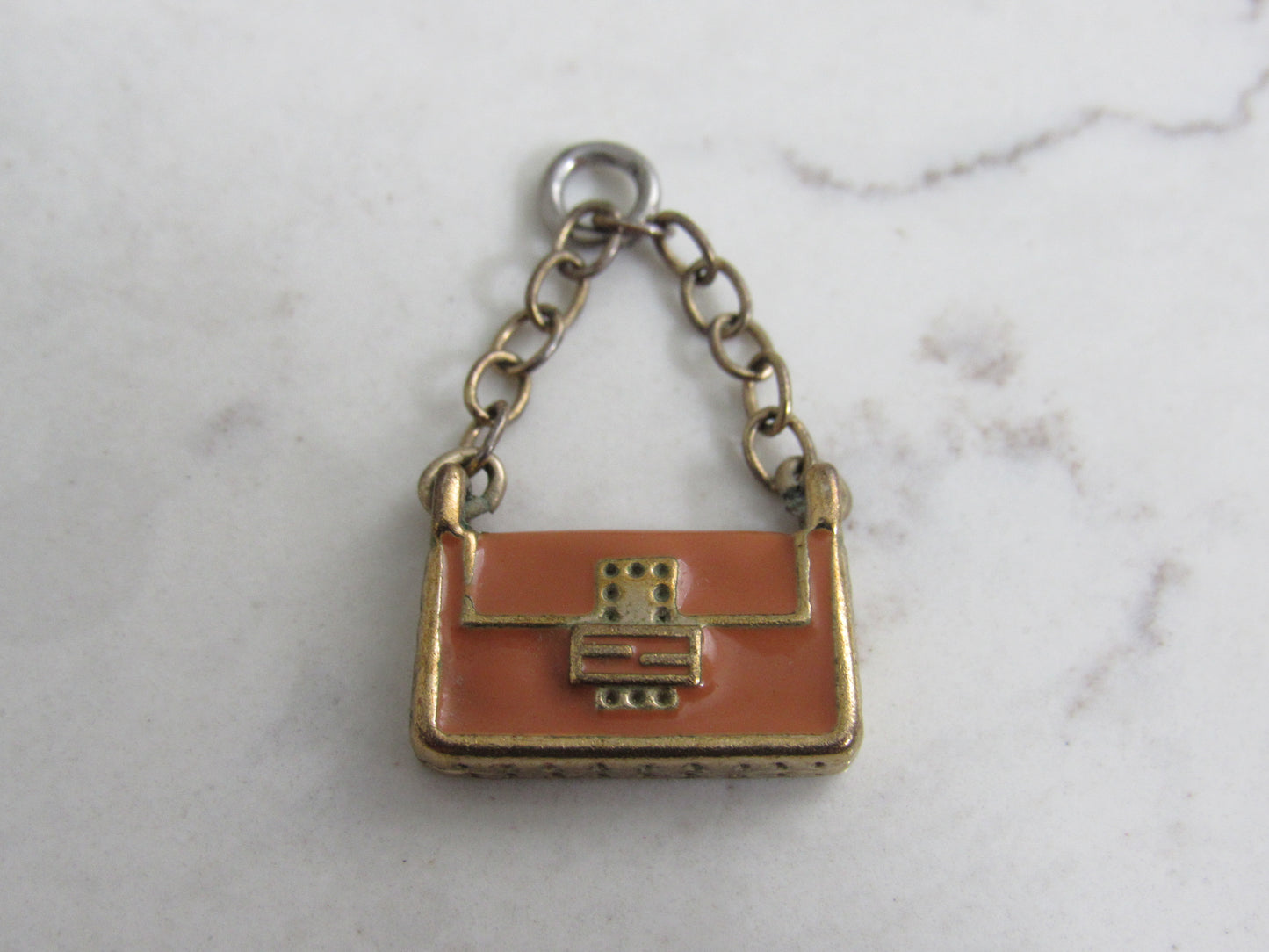 Fendi Baked Orange Handbag Charm