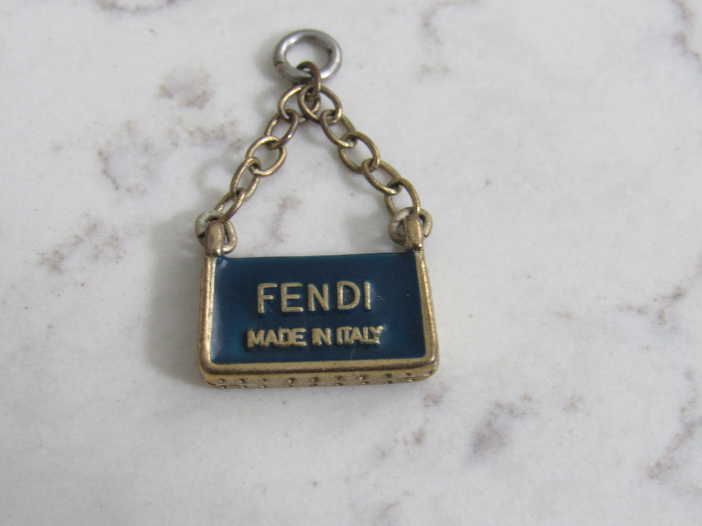 Fendi Blue Baked Handbag Charm!