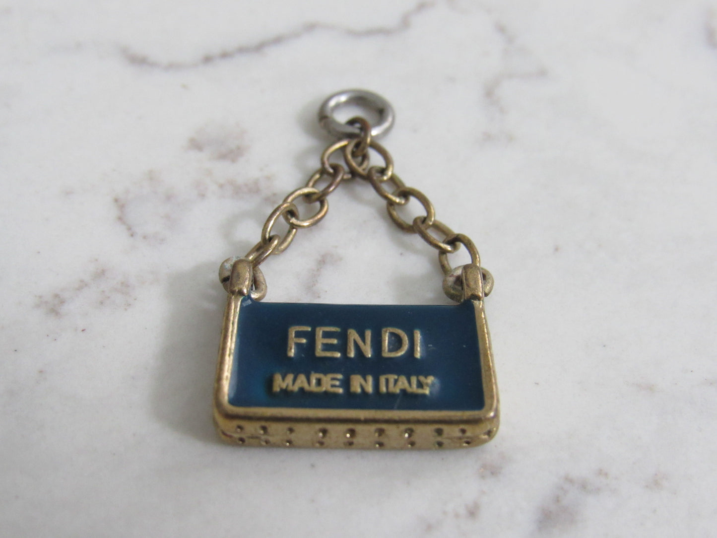 Fendi Blue Baked Handbag Charm!