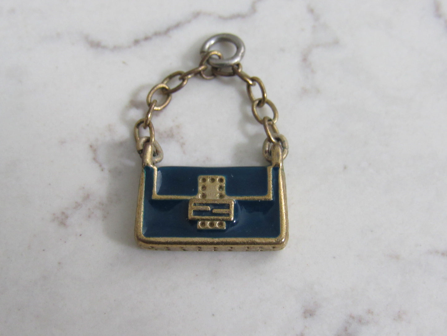 Fendi Blue Baked Handbag Charm!