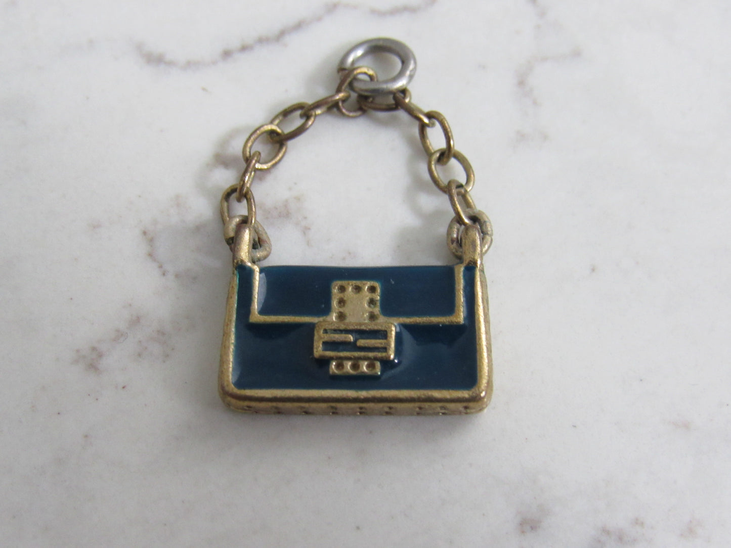 Fendi Blue Baked Handbag Charm!