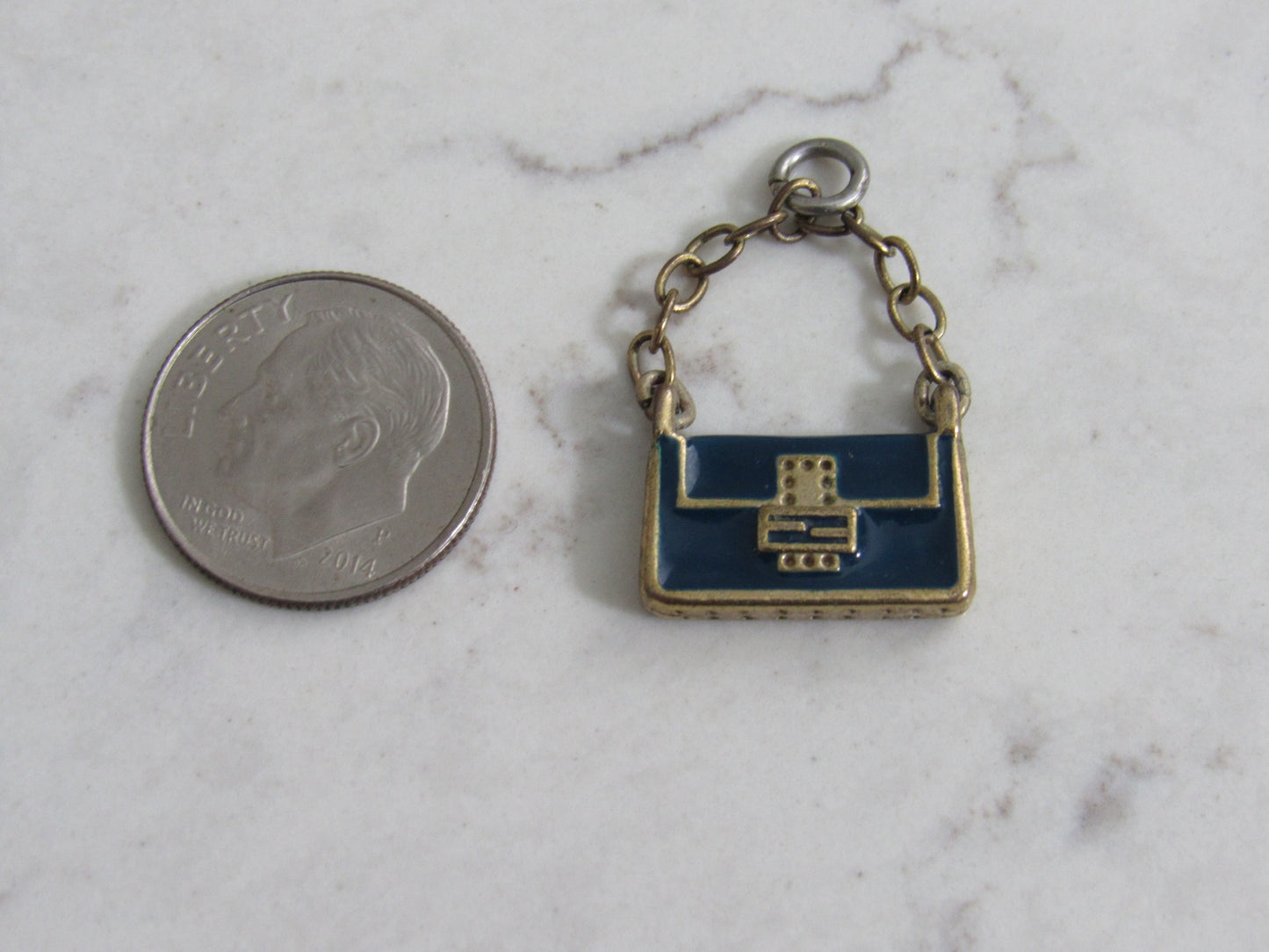 Fendi Blue Baked Handbag Charm!