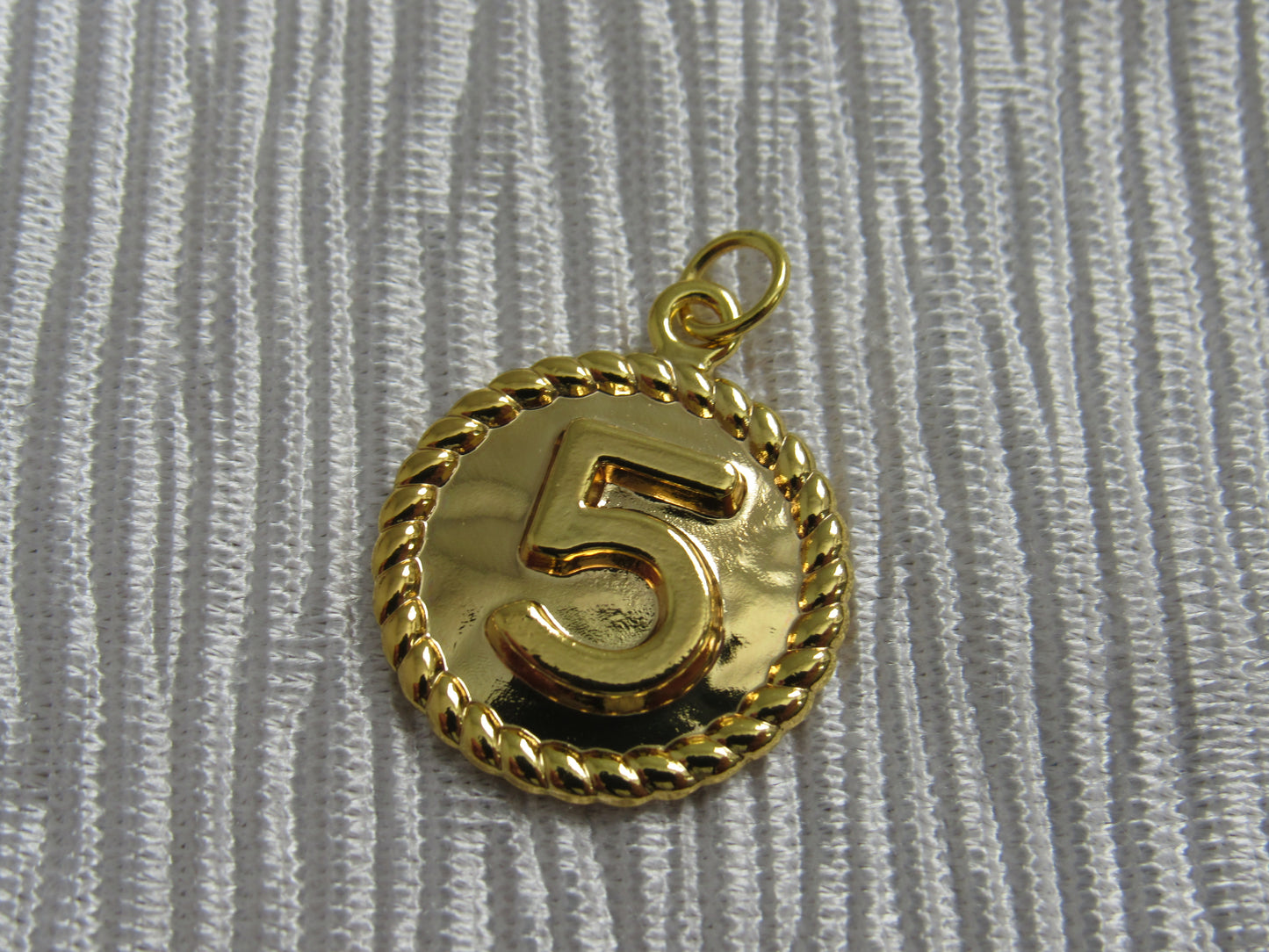 Chanel Embossed Gold Tone Medallion Zipper Pull Charm!