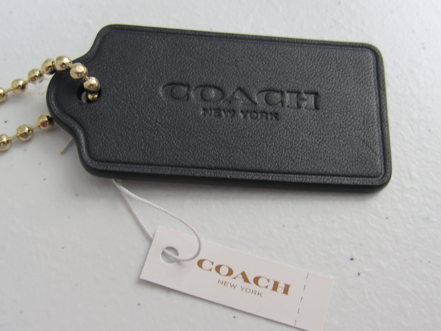 Coach Navy Leather Pull Tab New!