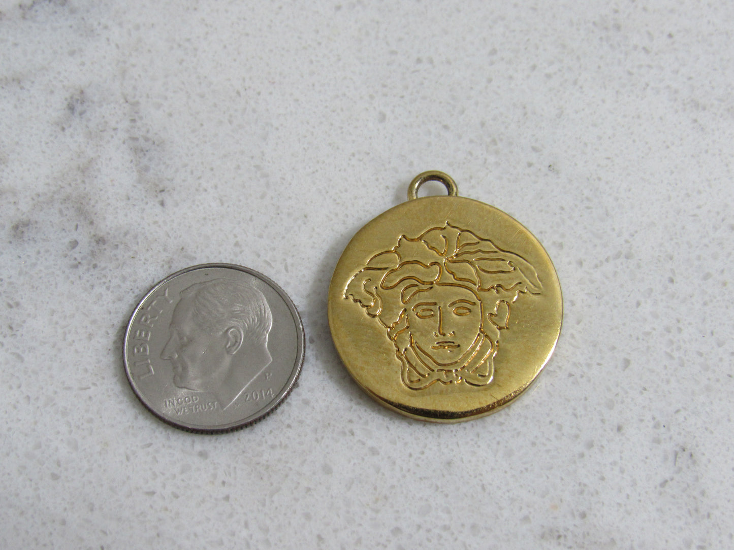 Versace Vintage Upcycled Gold Tone Medusa Charm!