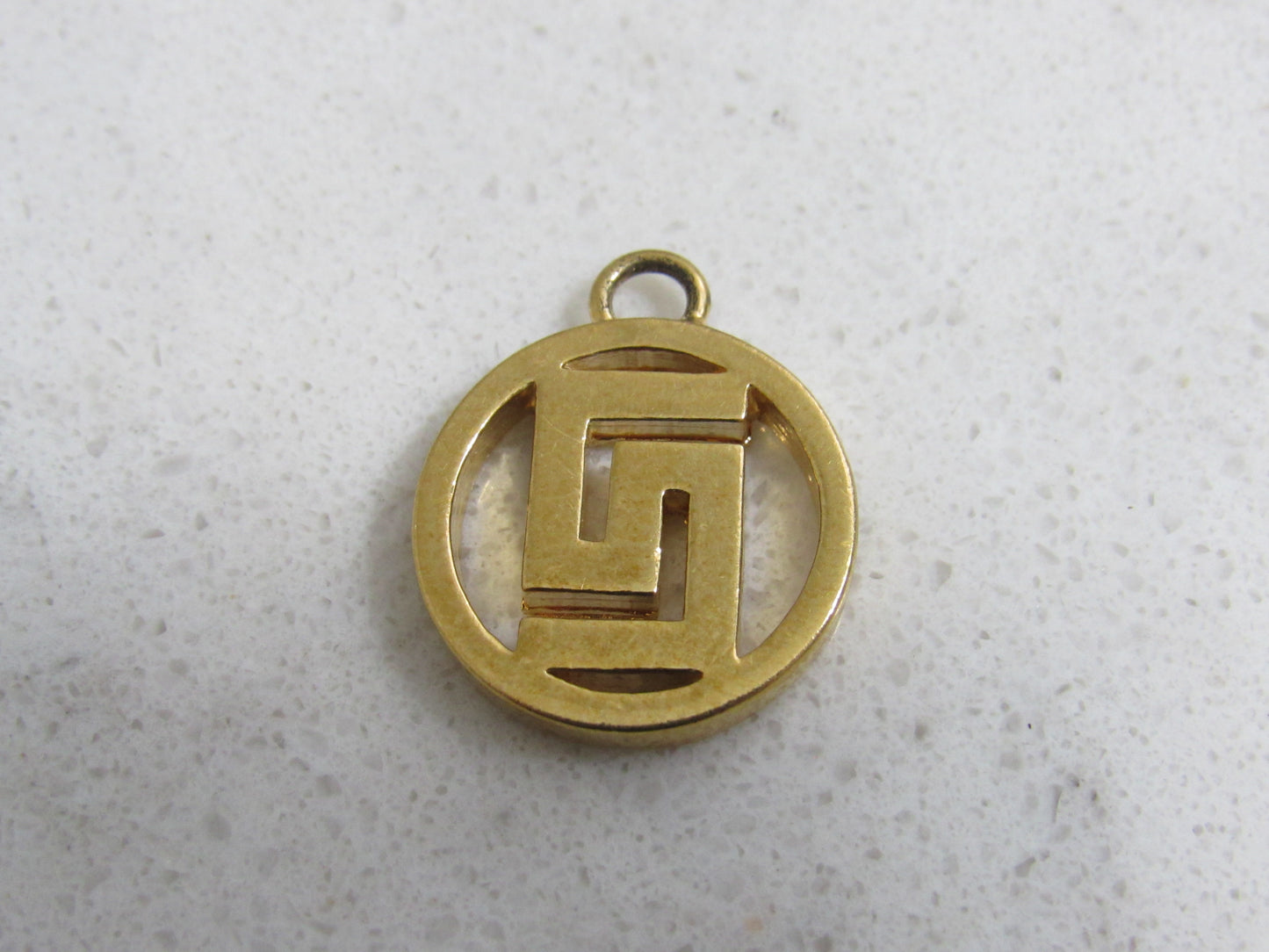 Vintage Gold Tone Versace Maze Motif Pendant Charm!