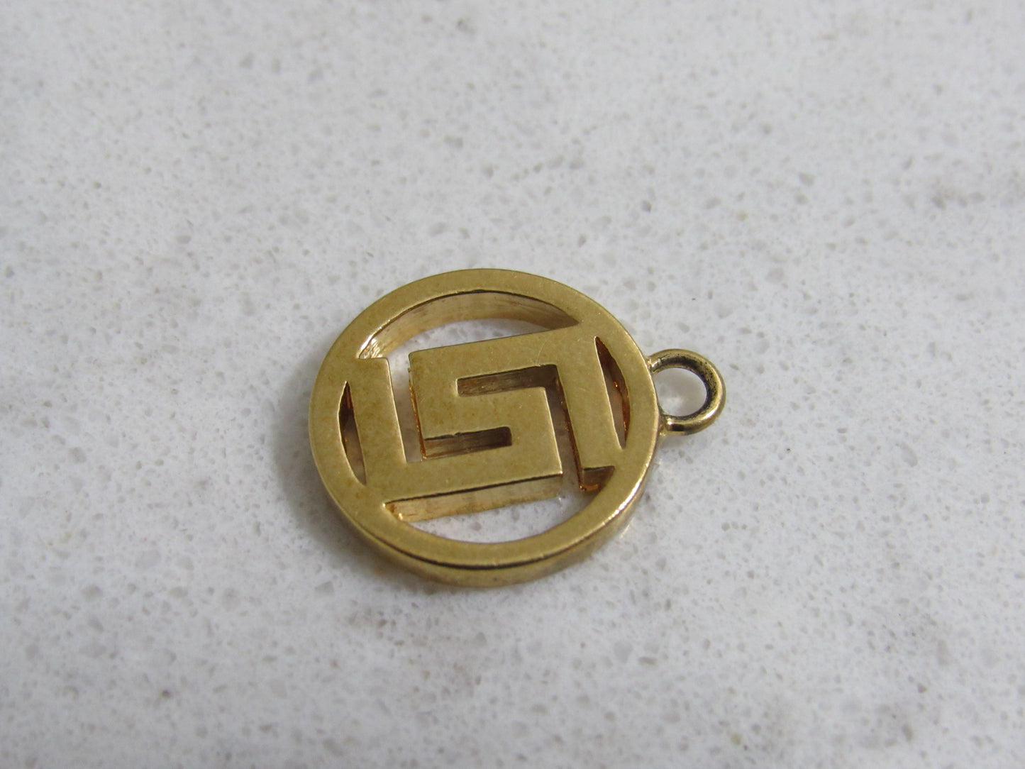 Vintage Gold Tone Versace Maze Motif Pendant Charm!