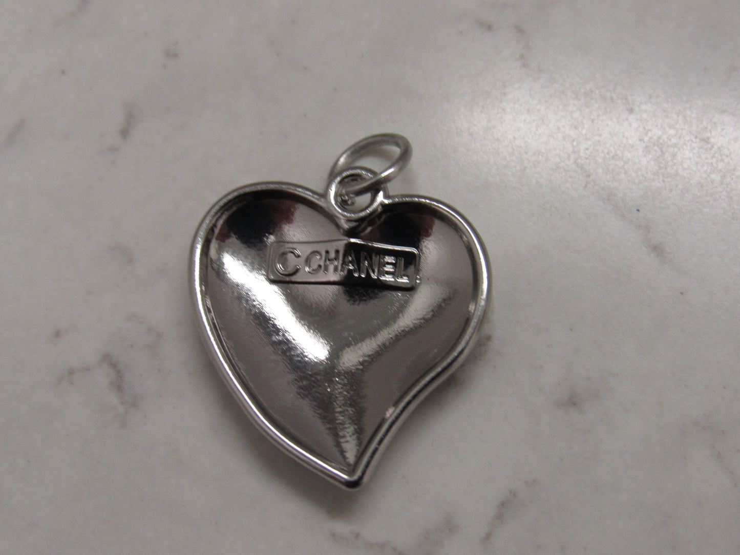 Chanel Silver And Black Abstract Heart Designer Zipper Pull Charm!