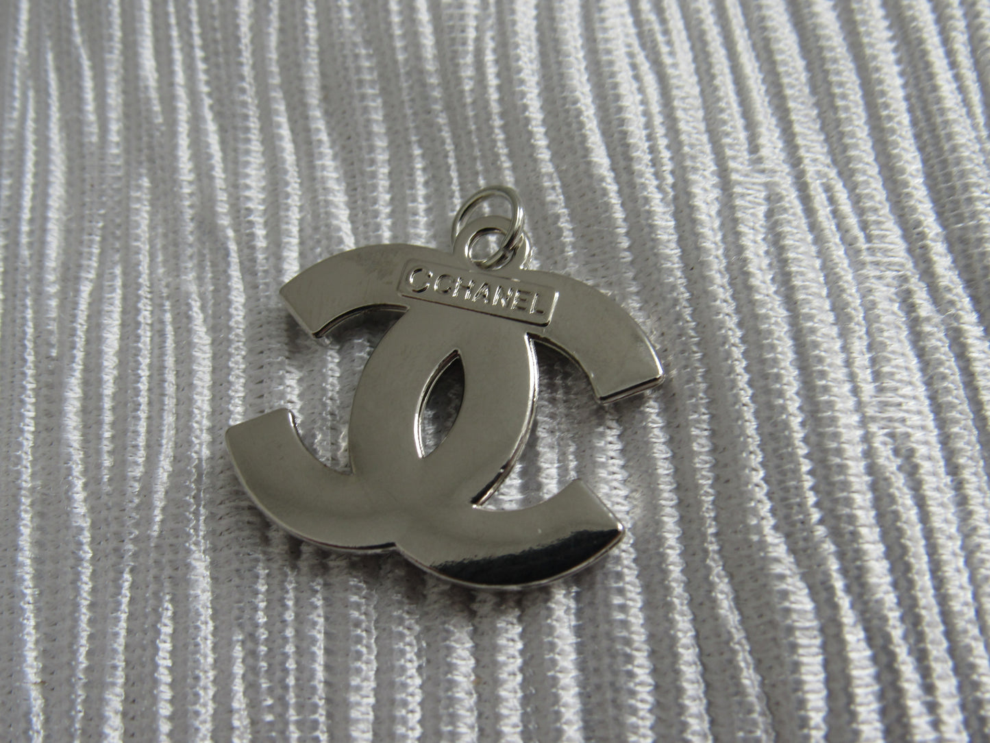 Chanel Big Silver CC Zipper Pull Charm 25mm Stamped!