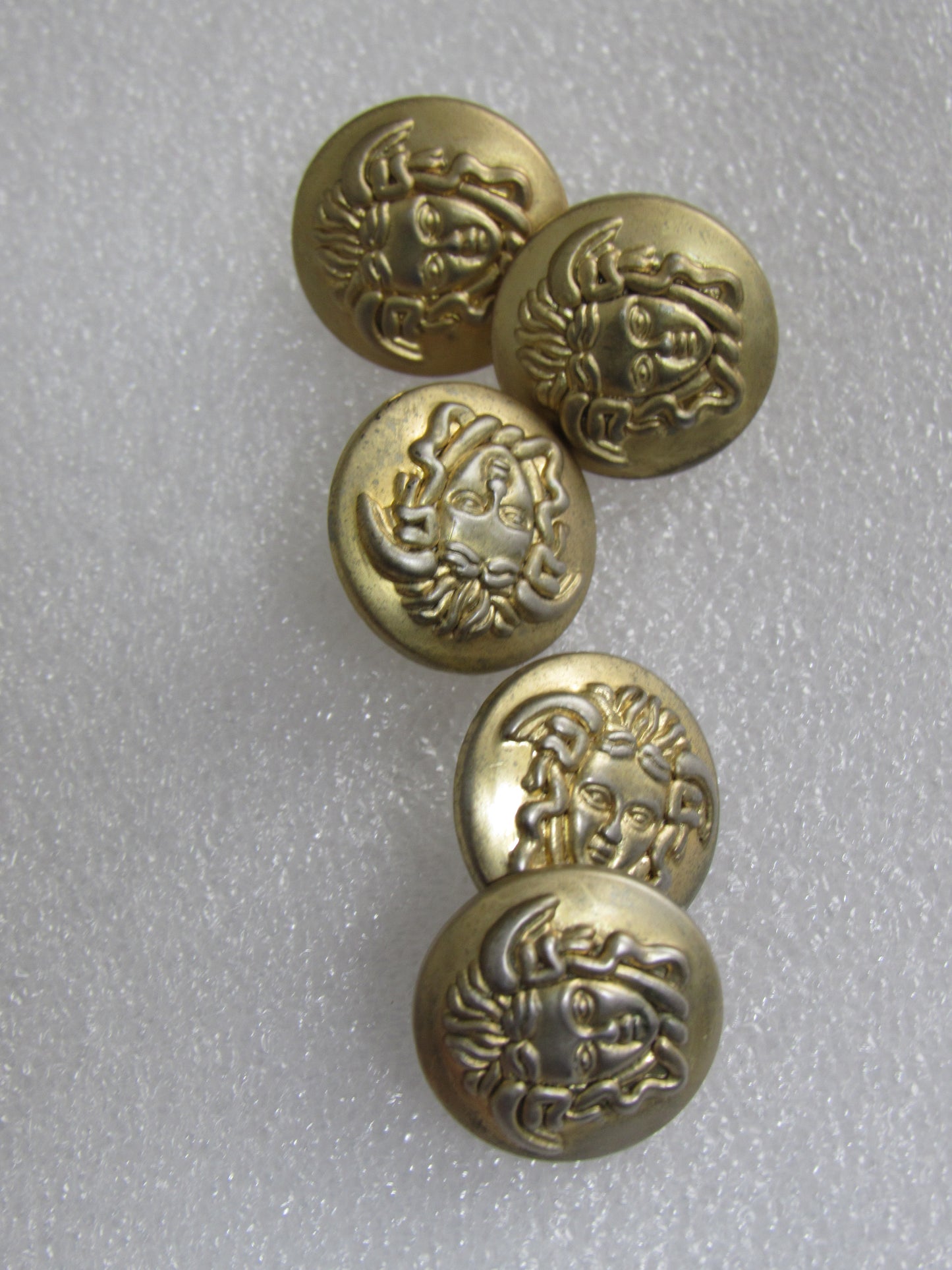 Lot of 5 Brass Vintage Versace Buttons Unstamped!