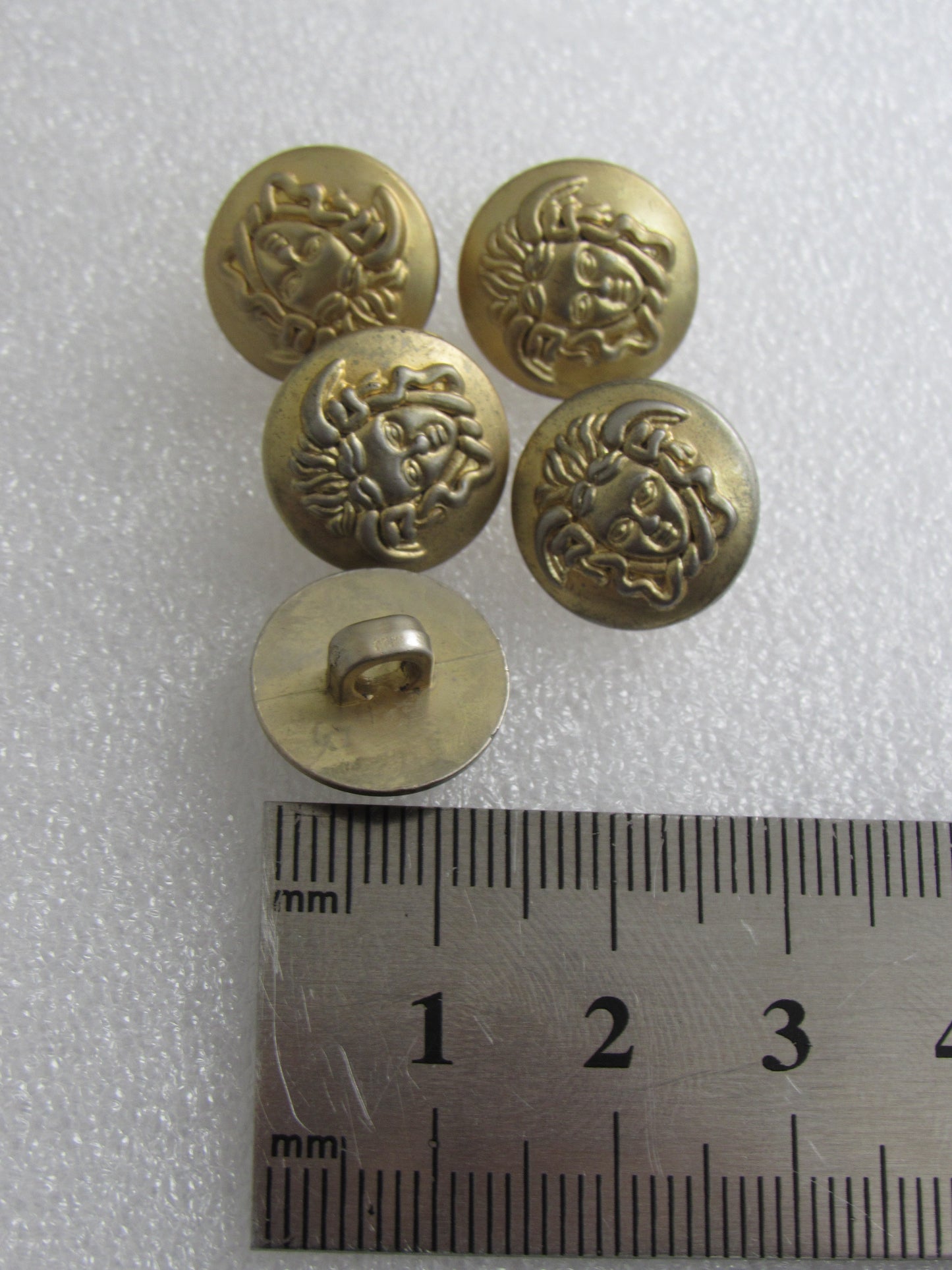 Lot of 5 Brass Vintage Versace Buttons Unstamped!