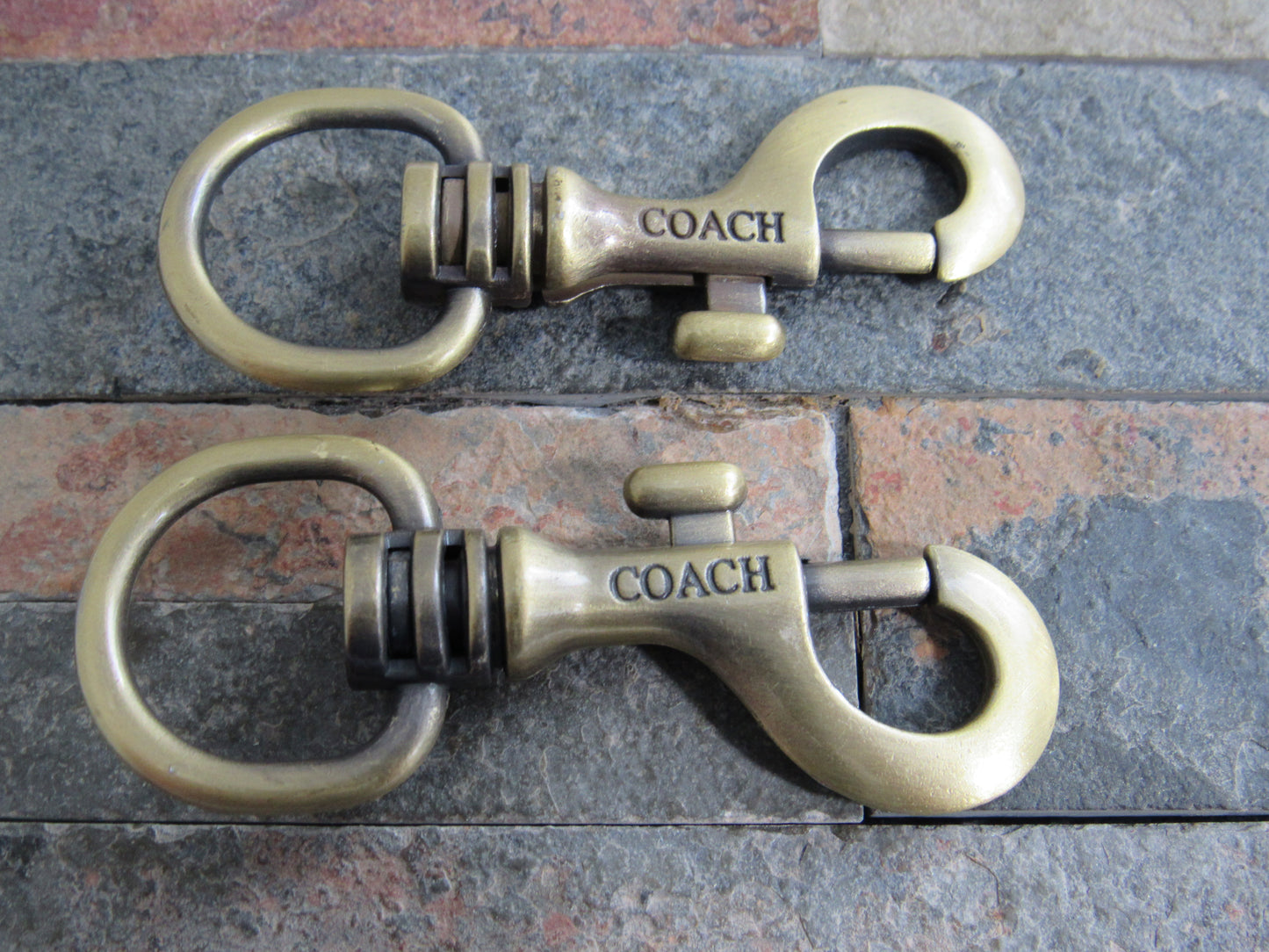 Lot Of 2 Coach Engraved Upcycled Bag Strap Connectors!