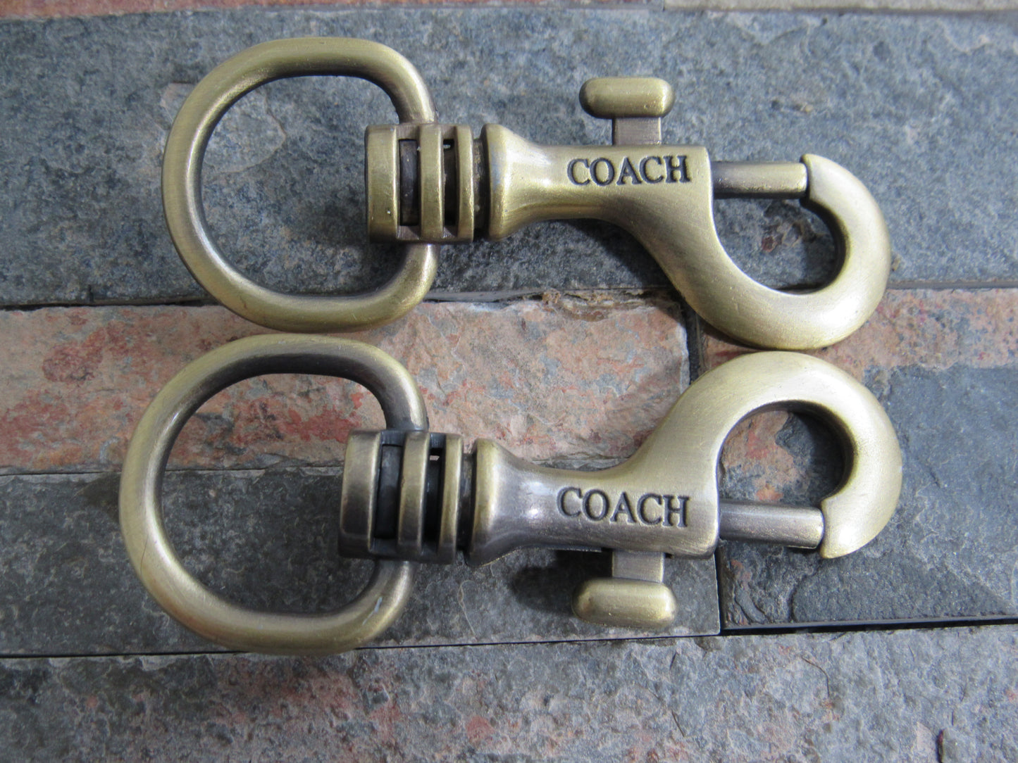 Lot Of 2 Coach Engraved Upcycled Bag Strap Connectors!