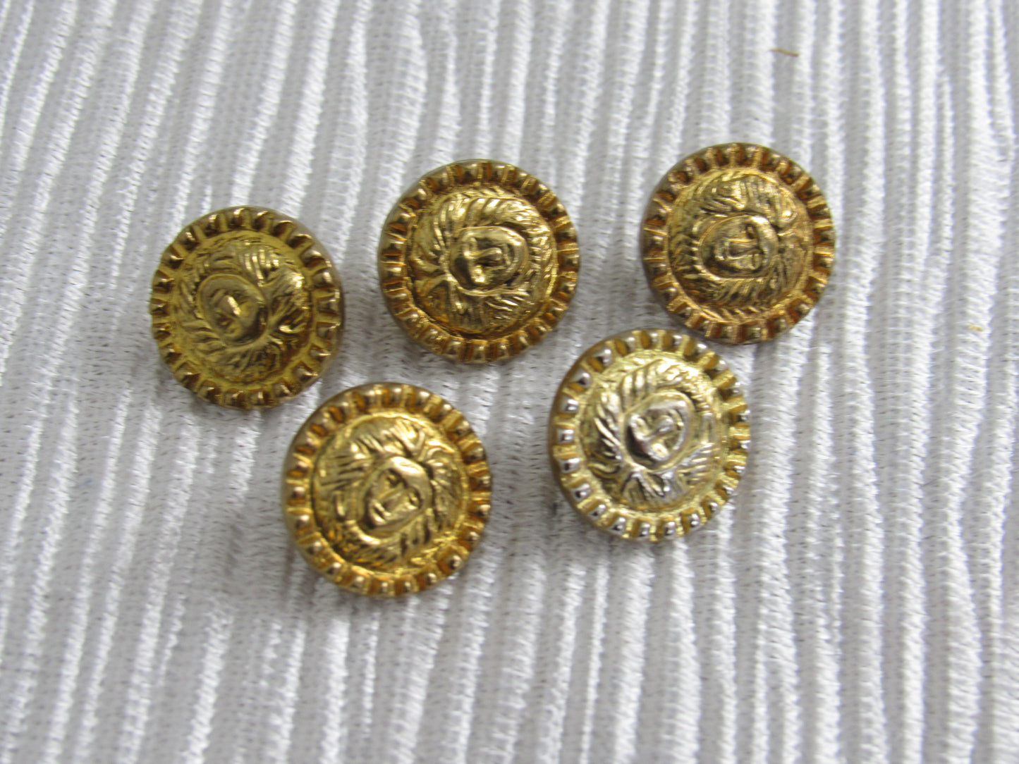 Lot of 5 Vintage Gold Tone Versace Medusa Buttons!