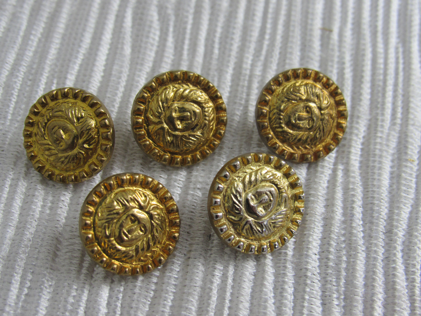 Lot of 5 Vintage Gold Tone Versace Medusa Buttons!