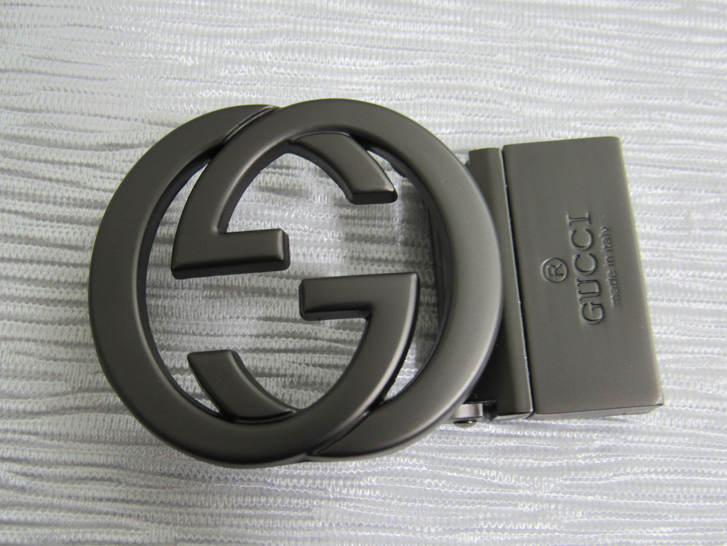 Gucci Italy Gray Interlocking G Adjustable Belt Buckle!