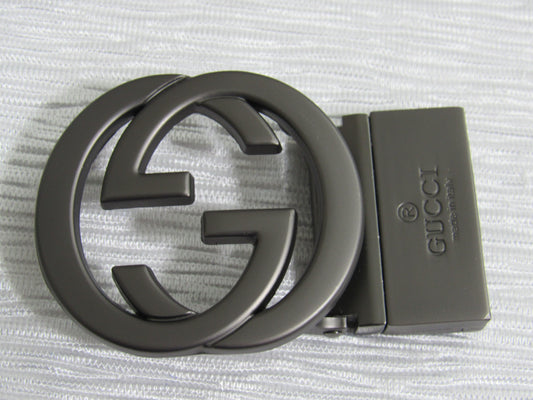 Gucci Italy Gray Interlocking G Adjustable Belt Buckle!