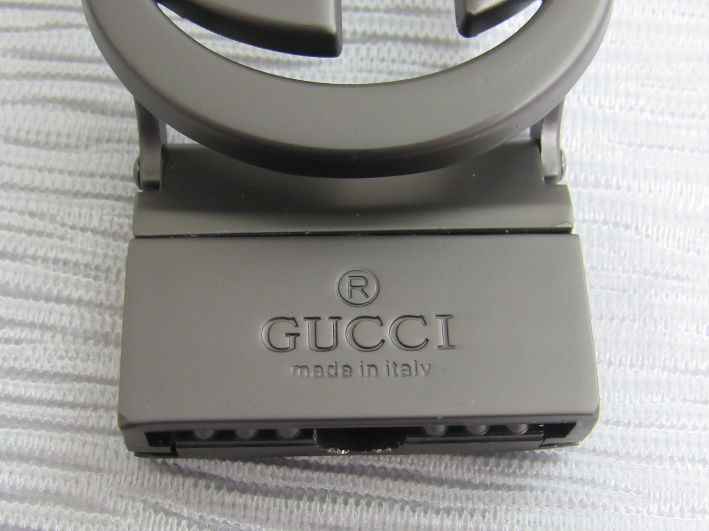 Gucci Italy Gray Interlocking G Adjustable Belt Buckle!