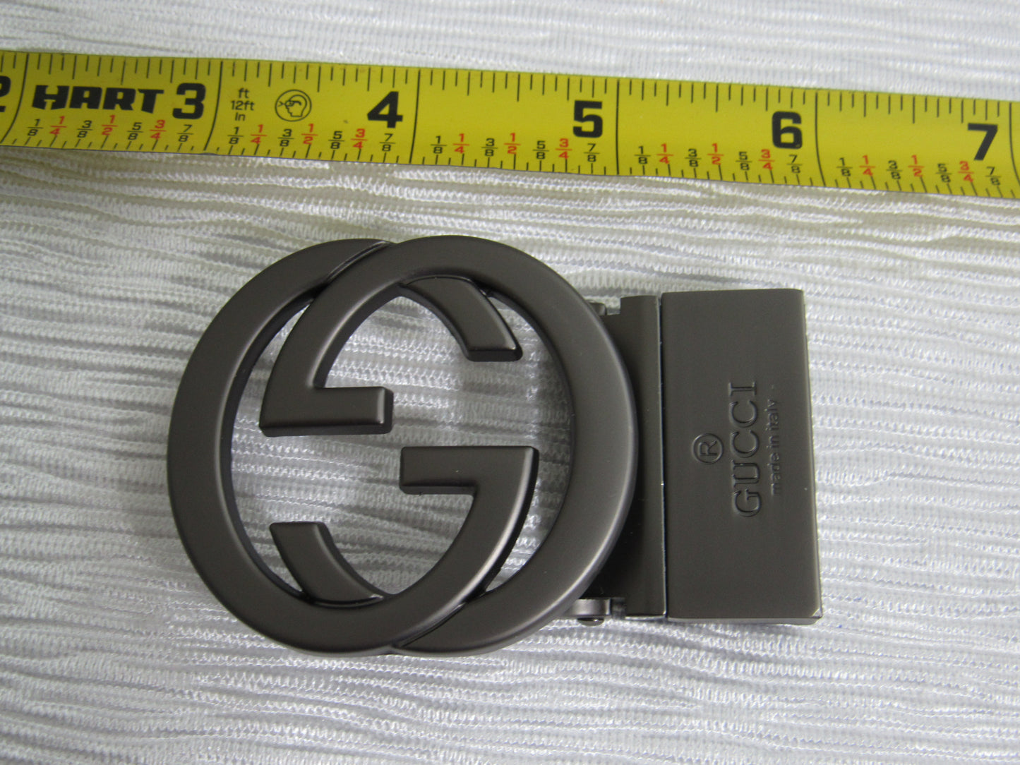 Gucci Italy Gray Interlocking G Adjustable Belt Buckle!