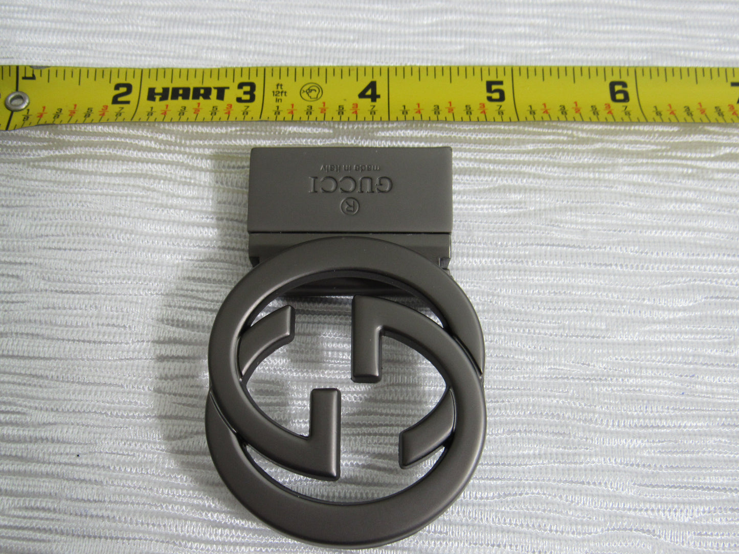 Gucci Italy Gray Interlocking G Adjustable Belt Buckle!