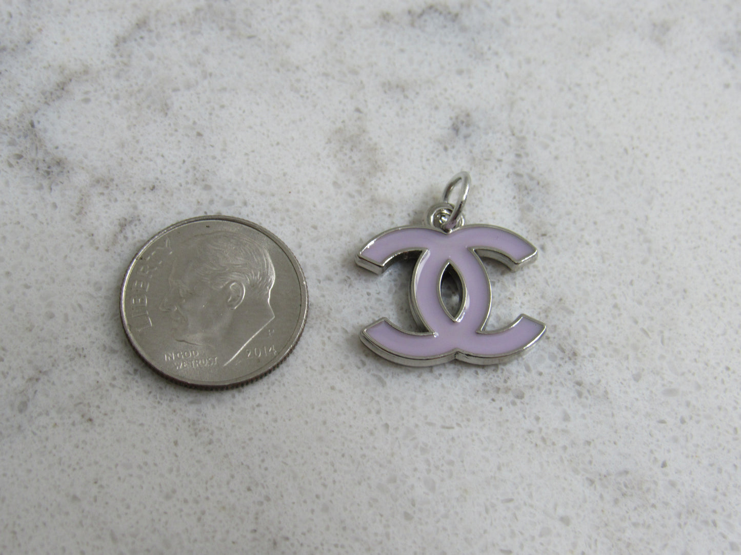 Chanel Retro Purple Lilac Baked Double Sided CC Charm!