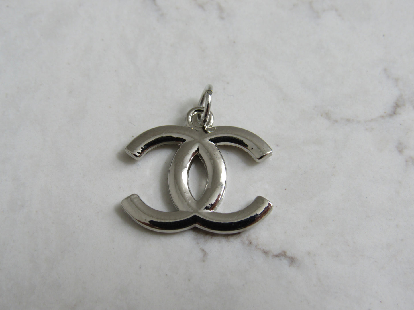 Vintage Silver Tone Chanel CC Zipper Pull Handbag Charm!