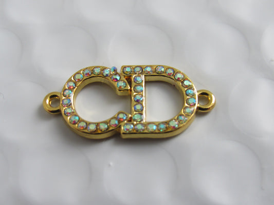 Dior Double End Gold Crystal Encrusted Zipper Pull Charm!